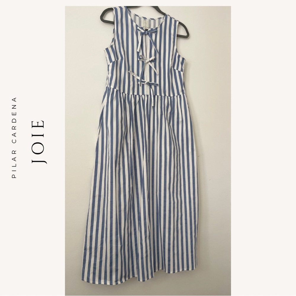 Joie Striped Blue and White Sleeveless Dress